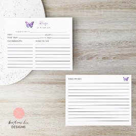 Lámina Receta de mariposa de ducha de novia con guión púr