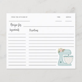 Lámina Receta de mezclador de base de cocina azul