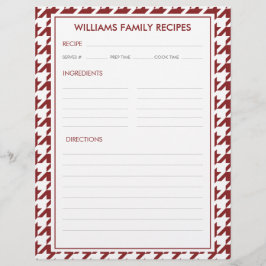 Lámina Receta de nombre de familia Houndstoth Insertar