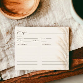 Lámina Receta de novias con pampas de pasto beige boho