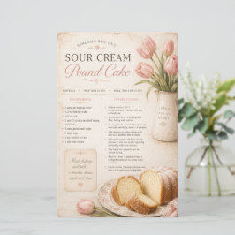 Lámina Receta de pastel de libra con crema agria, Tulipan