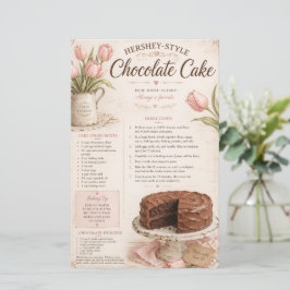 Lámina Receta de Torta de Chocolate al Estilo Hershey, Tu