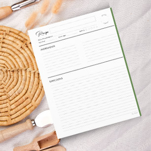 Lámina Receta en línea con notas Formato de letra ModernG