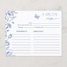 Lámina Receta especial Algo Floral Azul Ducha de novia