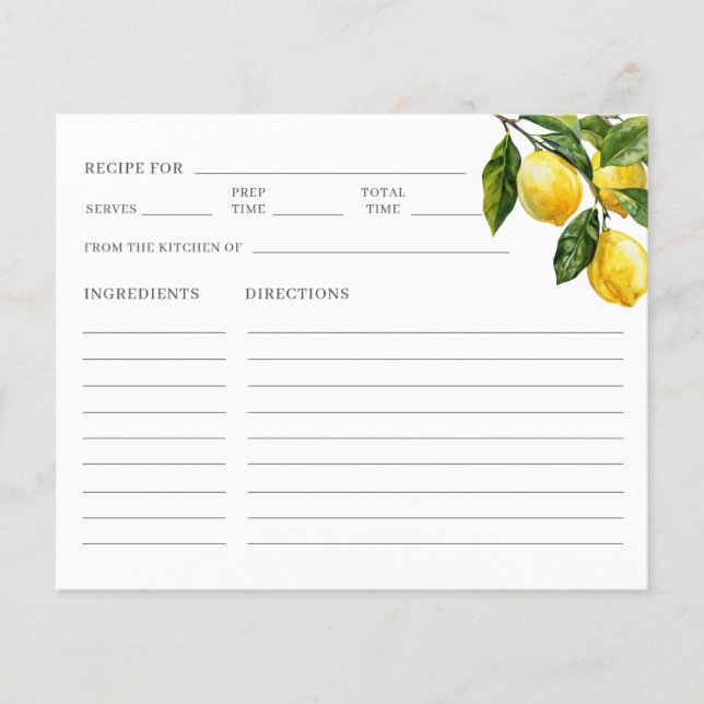 Lámina Receta mediterránea de ducha de limón (Anverso)