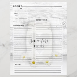 Lámina Receta personalizada de Cookbook Mason Jar Insert