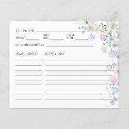 Lámina Receta Purple Pink Wildflower Bridal Shower