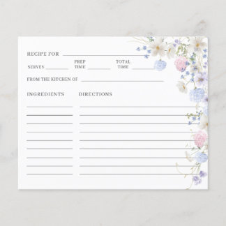 Lámina Receta Purple Pink Wildflower Bridal Shower