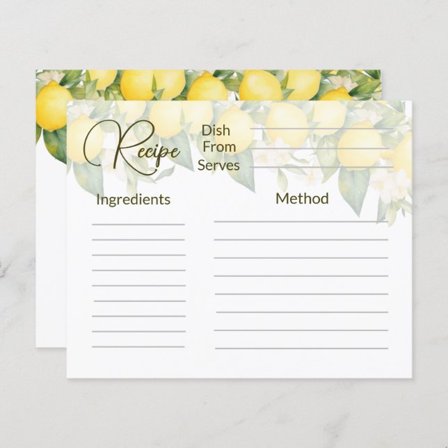 Lámina Recetas (Anverso / Reverso)