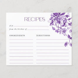 Lámina Recetas de ducha de novias con flores de toile de