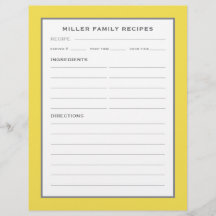 Recetas de nombre de familia | Amarillo sencillo y