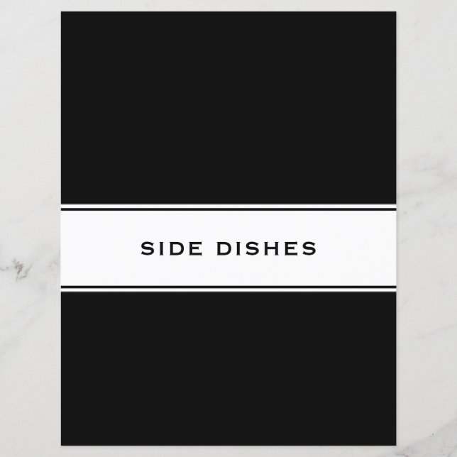 Lámina Recipe Cookbook Chapter Divider | Platos secundari (Anverso)