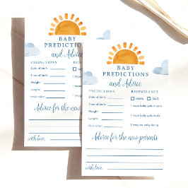 Lámina Recomendaciones y predicciones de Baby Shower Suns