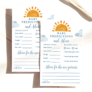 Lámina Recomendaciones y predicciones de Baby Shower Suns