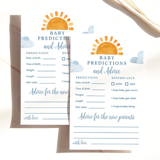 Lámina Recomendaciones y predicciones de Baby Shower Suns (Subido por el creador)
