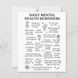 Lámina Recordatorios diarios de salud mental