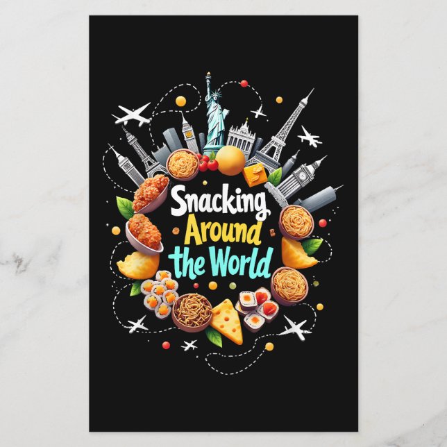 Lámina Recorriendo El Mundo De Los Viajes De Comida Rápid (Anverso)