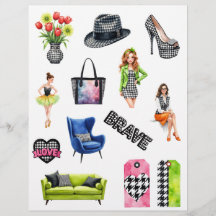 Recortes de papel de scrapbook de moda Houndstooth