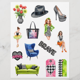 Lámina Recortes de papel de scrapbook de moda Houndstooth