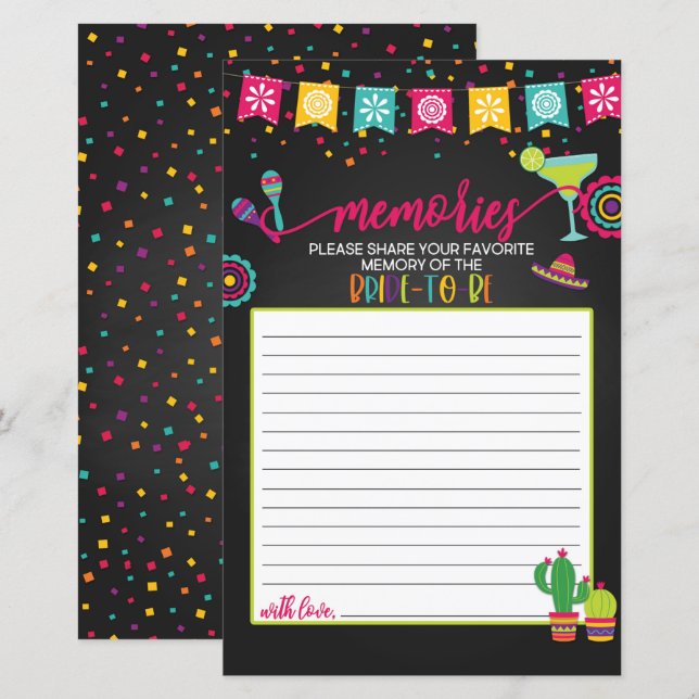 Lámina Recuerdos de la novia por ser - Fiesta (Anverso / Reverso)