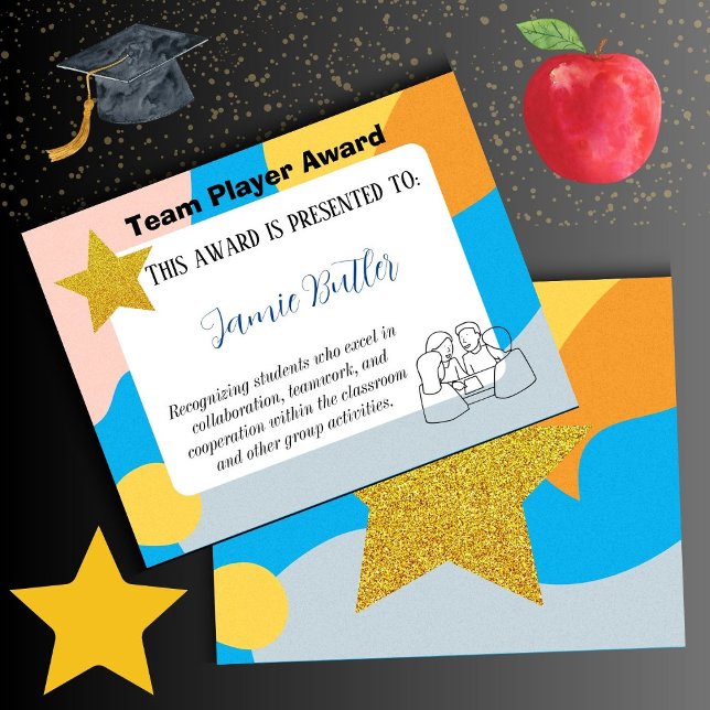 Lámina Recursos de la escuela de certificados de reconoci (team player)