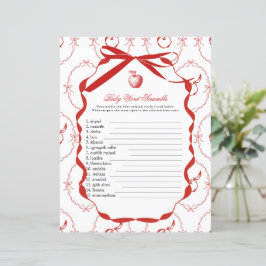 Lámina Red Apple Baby Shower Game