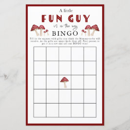 Lámina Red Mushroom Little Fun Guy BINGO Juego de Baby Sh