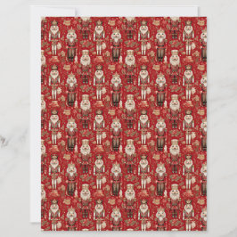 Lámina Red nutcrackers pattern Christmas craft paper