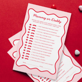 Lámina Red Pink Cherry Baby Shower Adivina quién juega