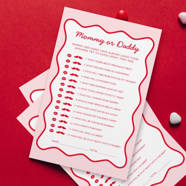 Lámina Red Pink Cherry Baby Shower Adivina quién juega (Subido por el creador)