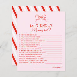 Lámina Red Pink Hand Drawn Bow Who Knows Mommy Best Game
