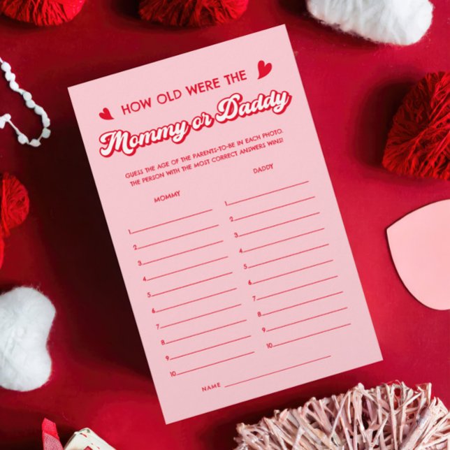 Lámina Red Pink Valentine Baby Shower Juego Adivina Edad (Subido por el creador)