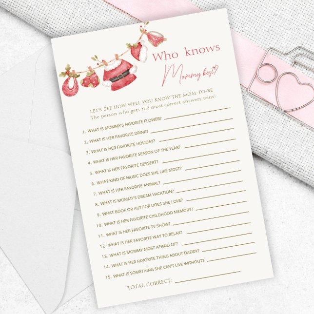 Lámina Red Santa Clothes Baby Shower Mommy Best Games (Subido por el creador)