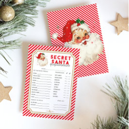 Lámina Red Stripe ChristmasSecret Santa Questionnaire