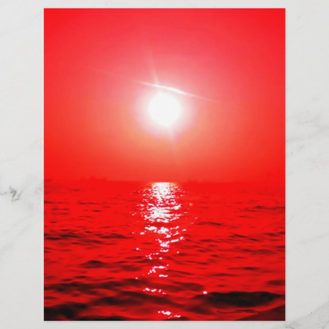 Lámina Red Sunset Seascape (Anverso)