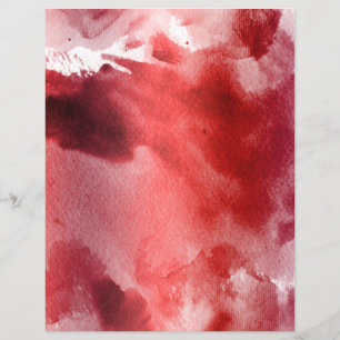 Lámina Red watercolor stains soft pastel scrapbook paper
