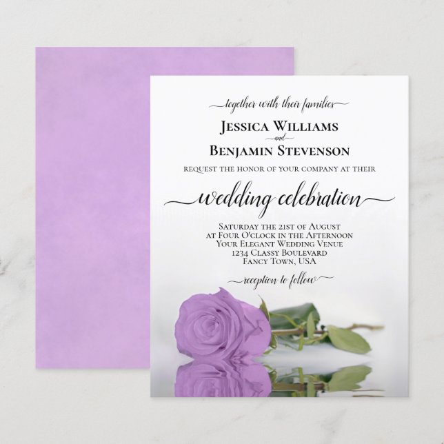 Lámina Reflejando la invitación a casar con Lilac Purple  (Anverso / Reverso)