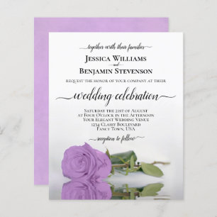 Lámina Reflejando la invitación a casar con Lilac Purple 