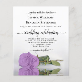 Lámina Reflejando la invitación a casar con Lilac Purple 