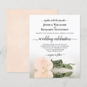Lámina Reflejando la invitación de matrimonio con Rosas d