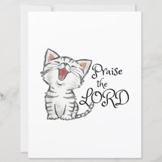 Lámina regalo de escritura cristiana con gato lindo, Alab