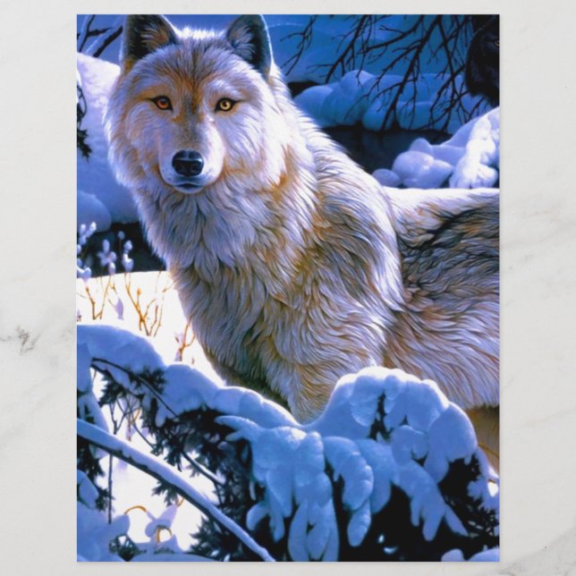 Lámina Regalos de Arte de Lobo de Madera (Anverso)