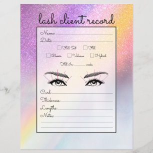 Lámina Registro de clientes de Ombre Lash del Purpurina d