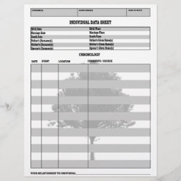 Lámina Registro de genealogía individual