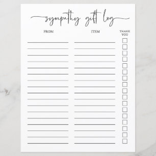 Lámina Registro De Regalos De Simpatía Y Gracias Rastread