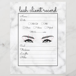 Lámina Registro simple de cliente de plash de mármol blan