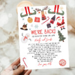 Lámina Regresamos Navidades de la carta de llegada de Elv<br><div class="desc">(H) Esta linda carta de elfo es una adición perfecta a tus Navidades mágicos.</div>