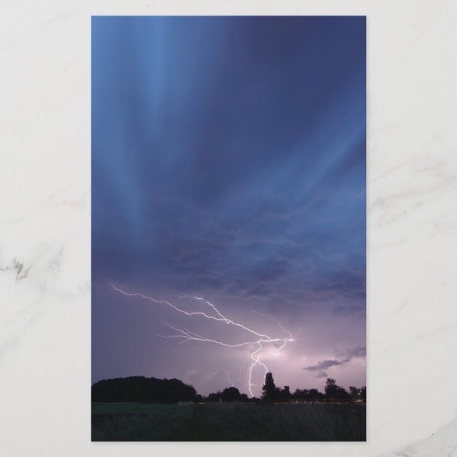 Lámina Relámpago durante tormenta eléctrica (Anverso)