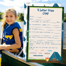 Lámina Rellenar carta de la estación de camping de Camp B