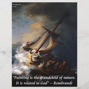 Lámina Rembrandt Mar de Galilea & Cita de la Naturaleza